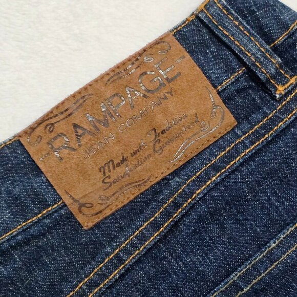 Rampage ✦ Y2K Denim Mini Skirt ✦ Dark Wash Raw Hem Jean Cutoff Skirt Size 1 NWOT - Picture 5 of 6